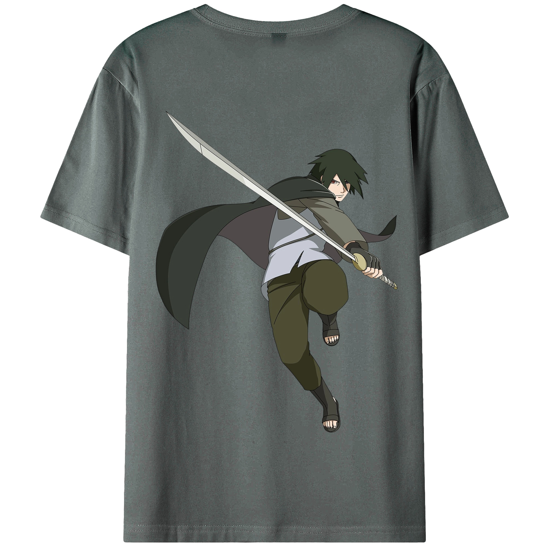 （画像用） NARUTO -ナルト- うちは サスケ Uchiha Sasuke 綿100％半袖Tシャツ（背面プリント）